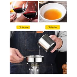 (Không kèm lọc) Phễu rót chiết chất rượu, dầu ăn, chất lỏng, chất liệu Inox 304 cao cấp - HVL TEA 5