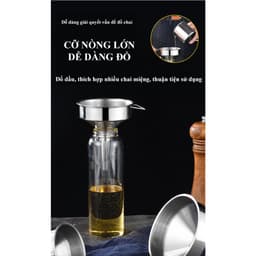 (Không kèm lọc) Phễu rót chiết chất rượu, dầu ăn, chất lỏng, chất liệu Inox 304 cao cấp - HVL TEA 6
