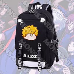 Balo nam nữ in hình BLUE LOCK ver MẶT NGƠ CHIBI anime chibi cặp sách đi học tiện lợi thời trang 2