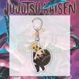 (mua 1 tặng 1) Móc khóa JUJUTSU KAISEN CHÚ THUẬT HỒI CHIẾN ver CẮN PIZZA mica anime chibi quà tặng xinh xắn 4