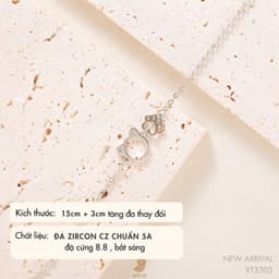 Vòng Tay NHÀ CÚ Phụ Kiện Mặt Tai Mèo Màu Bạc Dễ Thương Phong Cách Thanh Lịch Hàn Quốc 3303 2