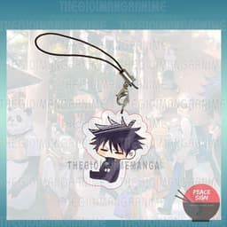 (mua 1 tặng 1) (NGỒI CUTE) Móc dây treo điện thoại JUJUTSU KAISEN anime chibi mica trong acrylic móc khóa 3