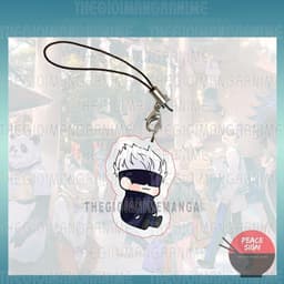 (mua 1 tặng 1) (NGỒI CUTE) Móc dây treo điện thoại JUJUTSU KAISEN anime chibi mica trong acrylic móc khóa 7