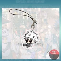 (mua 1 tặng 1) (NGỒI CUTE) Móc dây treo điện thoại JUJUTSU KAISEN anime chibi mica trong acrylic móc khóa 2