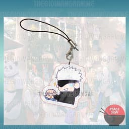 (mua 1 tặng 1) (GOJO X YUJI ) Móc dây treo điện thoại JUJUTSU KAISEN anime chibi mica trong acrylic móc khóa 4