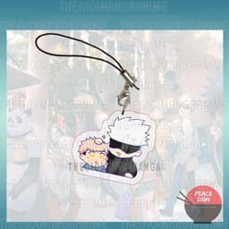 (mua 1 tặng 1) (GOJO X YUJI ) Móc dây treo điện thoại JUJUTSU KAISEN anime chibi mica trong acrylic móc khóa 7