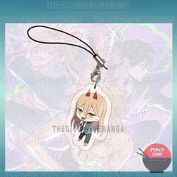 (mua 1 tặng 1) ( nhiều mẫu ) Móc dây treo điện thoại IN HÌNH CHAINSAW MAN Thợ săn quỷ anime chibi mica móc khóa 7