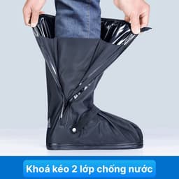 Ủng Đi Mưa Có Khoá Kéo 2 Lớp, Bọc Giày Đi Mưa Cổ Cao Chống  Thấm 100% Trơn Trượt, Chất Liệu PVC Cao Cấp - HieuAnh.Shop 3