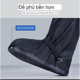 Ủng Đi Mưa Có Khoá Kéo 2 Lớp, Bọc Giày Đi Mưa Cổ Cao Chống  Thấm 100% Trơn Trượt, Chất Liệu PVC Cao Cấp - HieuAnh.Shop 4