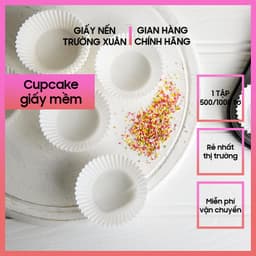 Cupcake giấy mềm set 1000 tờ lót bánh, nướng bánh, cốc đựng bánh handmade chống thấm dầu Trường Xuân giá rẻ 1
