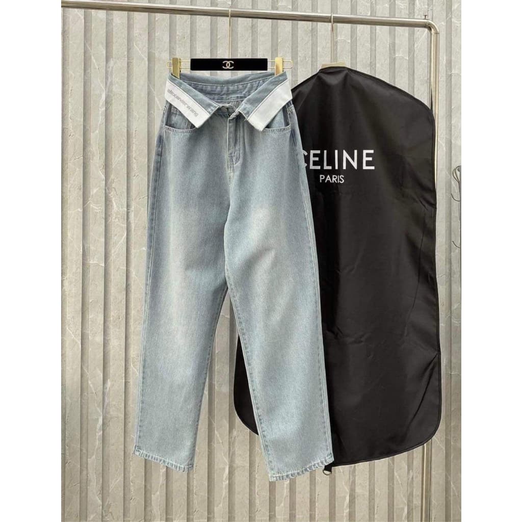 Quần baggy jeans phối chữ, quần bò dáng độc lạ hothit