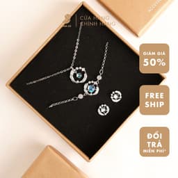 Bông Tai Nữ Đổi Màu NHÀ CÚ Hình Lá Đính Đá Zircon Cz 5A Cây Xỏ S925 Màu Xanh Màu Bạc 148459 2