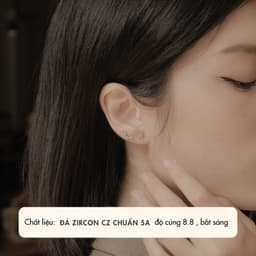 Bông Tai Nữ NHÀ CÚ Hoa Tulip Bướm Nơ Cây Xỏ Bạc 925 Màu Bạc Nữ Tính 17751 2