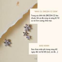 Bông Tai Nữ NHÀ CÚ Hoa Tulip Bướm Nơ Cây Xỏ Bạc 925 Màu Bạc Nữ Tính 17751 3