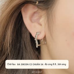 Bông Tai Khoen Đá Zircon Cz 5A Hình Trái Tim NHÀ CÚ Cây Xỏ Bạc 925 Nửa Màu Bạc Dễ Thương 18207 3