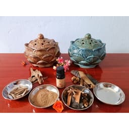 lư hương Đốt trầm hoa sen gốm mộc Bát Tràng 4