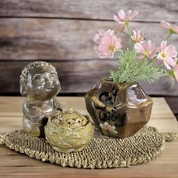 lư hương Đốt trầm hoa sen gốm mộc Bát Tràng 6