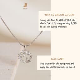Dây Chuyền Nữ Đá Zircon Cz 5A Mặt Tròn NHÀ CÚ Màu Bạc Dễ Thương Phong Cách Hàn Quốc 6999 2