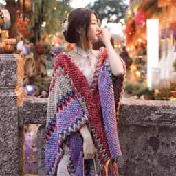 Khăn Áo Choàng Len Thổ Cẩm Nữ Mùa Thu Đông Kiểu Khoác Ngoài Chất Len Móc Dày Ấm🌏FREE SHIP🌎 Thời Trang Du Mục  2