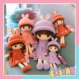 Gấu bông búp bê cho bé gái váy nhung size 50cm - 70cm, búp bê công chúa dễ thương MIU GẤU XINH 1