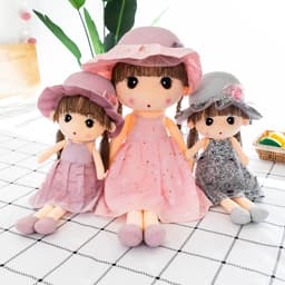Gấu bông búp bê cho bé gái váy nhung size 50cm - 70cm, búp bê công chúa dễ thương MIU GẤU XINH 3