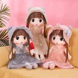 Gấu bông búp bê cho bé gái váy nhung size 50cm - 70cm, búp bê công chúa dễ thương MIU GẤU XINH 8