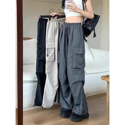(MẶC ĐƯỢC 2KIỂU) QUẦN KAKI ỐNG RỘNG TÚI HỘP- JOGGER DÂY RÚT GẤU m014 7