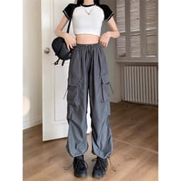 (MẶC ĐƯỢC 2KIỂU) QUẦN KAKI ỐNG RỘNG TÚI HỘP- JOGGER DÂY RÚT GẤU m014 6