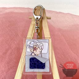 (mua 1 tặng 1) (Mua  tặng 1) Móc khóa KIMETSU NO YAIBA ver ĐẮP CHĂN keyring mica acrylic in hình anime chibi dễ thương 5