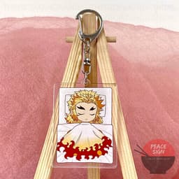 (mua 1 tặng 1) (Mua  tặng 1) Móc khóa KIMETSU NO YAIBA ver ĐẮP CHĂN keyring mica acrylic in hình anime chibi dễ thương 8