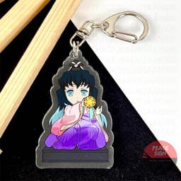 (Mua 1 tặng 1) Móc khóa KIMETSU NO YAIBA ver NGỒI TRUYỀN THỐNG mica acrylic Thanh Gươm Diệt Quỷ anime chibi 3