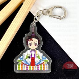 (Mua 1 tặng 1) Móc khóa KIMETSU NO YAIBA ver NGỒI TRUYỀN THỐNG mica acrylic Thanh Gươm Diệt Quỷ anime chibi 4