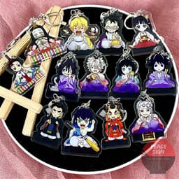 (Mua 1 tặng 1) Móc khóa KIMETSU NO YAIBA ver NGỒI TRUYỀN THỐNG mica acrylic Thanh Gươm Diệt Quỷ anime chibi 1