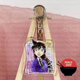 Mua 1 tặng 1 (KHUNG GALAXY) Móc khóa DETECTIVE CONAN Thám Tứ Lừng Danh keyring mica acrylic in hình anime chibi 8