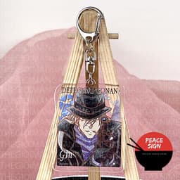 (mua 1 tặng 1) ( MÀU NƯỚC CHỮ NHẬT ) Móc khóa mica DETECTIVE CONAN Thám Tứ Lừng Danh hình in 2 mặt  3
