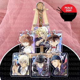(mua 1 tặng 1) ( MÀU NƯỚC CHỮ NHẬT ) Móc khóa mica DETECTIVE CONAN Thám Tứ Lừng Danh hình in 2 mặt  1
