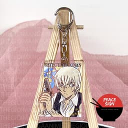 (mua 1 tặng 1) ( MÀU NƯỚC CHỮ NHẬT ) Móc khóa mica DETECTIVE CONAN Thám Tứ Lừng Danh hình in 2 mặt  4