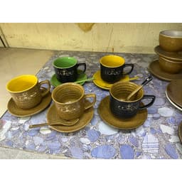 Giá Sỉ tại xưởng sản xuất Bộ Bếp tách đun hâm nóng TAI RƠI cafe gốm sứ Bát Tràng Size 180ml 4