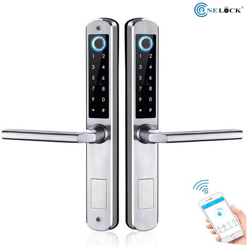 Khóa điện tử vân tay thông minh 2 chiều 2 mặt cho cửa nhôm Xingfa A210, điều khiển qua APP TTLOCK.