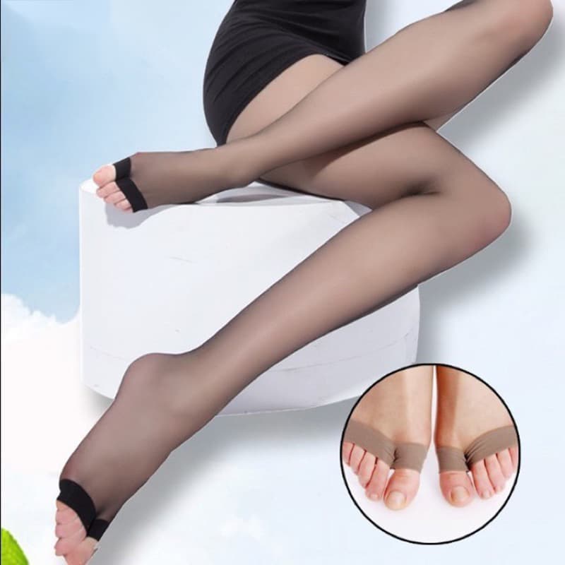 Quần tất giấy da nữ xỏ ngón Double 5D siêu mỏng trong suốt tàng hình