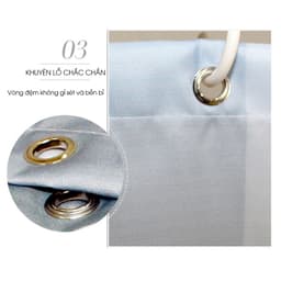 Rèm treo nhà tắm vải Poliester LADOHOME hoa văn sóng lượn cao cấp 6