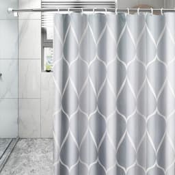 Rèm treo nhà tắm vải Poliester LADOHOME hoa văn sóng lượn cao cấp 9
