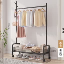 Giá Kệ Treo Quần Áo Decor Sang Xịn Tích Hợp Khung Treo Đồ, Móc Treo Mũ, Khay Để Đồ Tiện Ích. 8