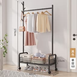 Giá Kệ Treo Quần Áo Decor Sang Xịn Tích Hợp Khung Treo Đồ, Móc Treo Mũ, Khay Để Đồ Tiện Ích. 7