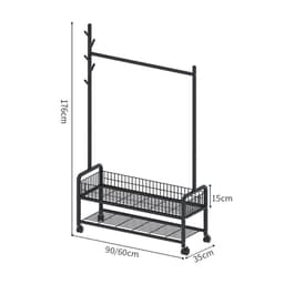 Giá Kệ Treo Quần Áo Decor Sang Xịn Tích Hợp Khung Treo Đồ, Móc Treo Mũ, Khay Để Đồ Tiện Ích. 2