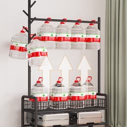 Giá Kệ Treo Quần Áo Decor Sang Xịn Tích Hợp Khung Treo Đồ, Móc Treo Mũ, Khay Để Đồ Tiện Ích. 6