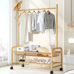 Giá Kệ Treo Quần Áo Decor Sang Xịn Tích Hợp Khung Treo Đồ, Móc Treo Mũ, Khay Để Đồ Tiện Ích. 9