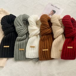 [Nowship2h] Khăn Choàng Cổ Len (Khăn Cashmere Len) Cao Cấp Giữ Ấm Mùa Đông - 40x180cm - Handmade - Mã LN004 9