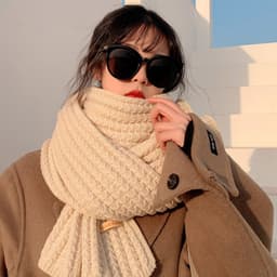 [Nowship2h] Khăn Choàng Cổ Len (Khăn Cashmere Len) Cao Cấp Giữ Ấm Mùa Đông - 40x180cm - Handmade - Mã LN004 4