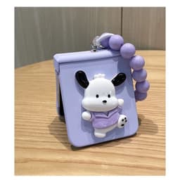 [CÓ SẴN] Ốp Z Flip 8 - Z Flip 7 - Z Flip6 5G giá đỡ / pop cún tai dài charm mây kèm dây hạt và thanh bảo vệ bản lề 4